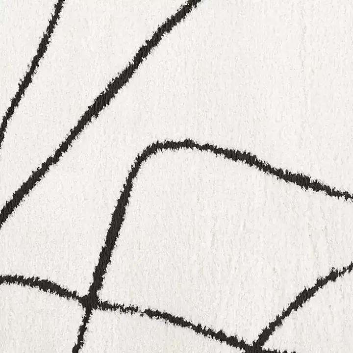 Black and Ivory Monotone Geo Area Rug, 5x7