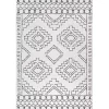 Black and Ivory Moroccan Washable Area Rug, 3x5