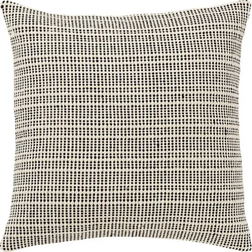 Black and Natural Sea Striped Pillow