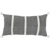 Black and White Artisanal Stripes Lumbar Pillow