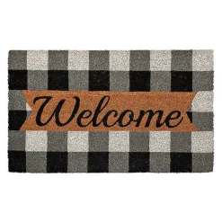 Black And White Buffalo Check Welcome Mat