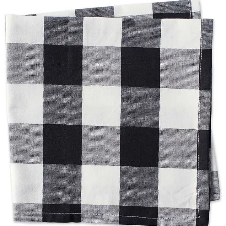 Black and White Buffalo Check Napkins, Set of 6
