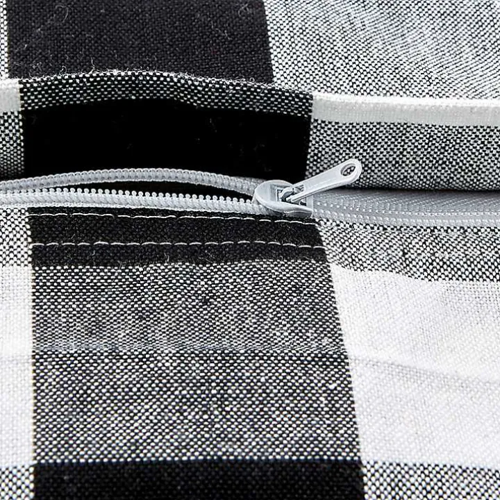 Black and White Checkered Pillow Covers, Set of 2