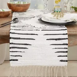 Black and White Diamond Table Runner