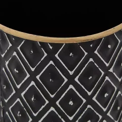 Black and White Embossed Diamond Jars, Set of 2
