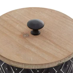 Black and White Embossed Diamond Jars, Set of 2