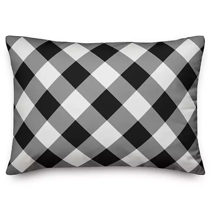 Black and White Grateful Heart Pillow