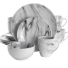 Black and White Marble 16-pc. Dinnerware Set