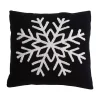Black and White Snowflake Christmas Pillow