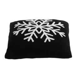 Black and White Snowflake Christmas Pillow