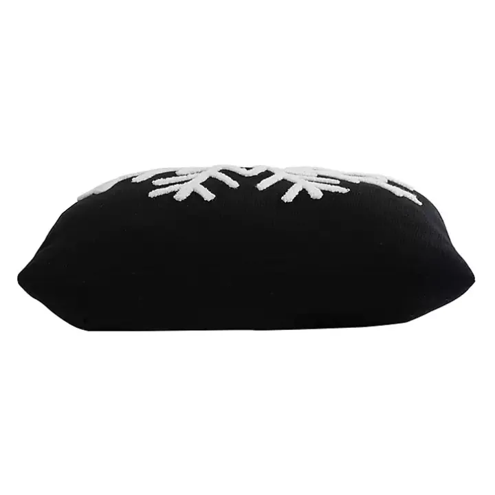 Black and White Snowflake Christmas Pillow