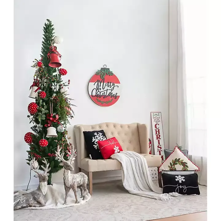 Black and White Snowflake Christmas Pillow