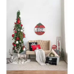 Black and White Snowflake Christmas Pillow