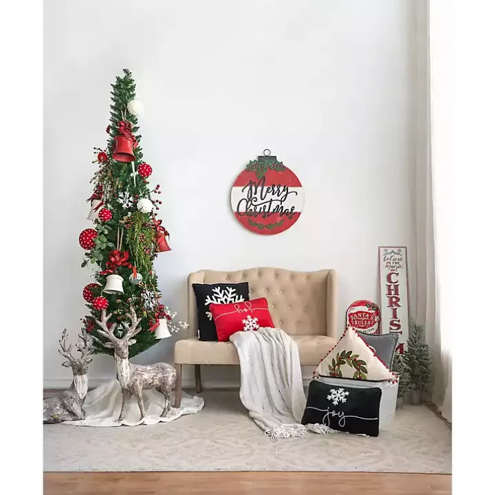 Black and White Snowflake Christmas Pillow