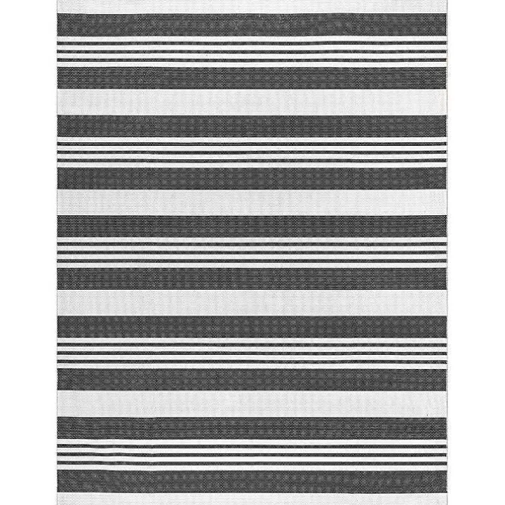 Black and White Striped Washable Area Rug, 4x6