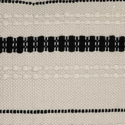 Black and White Woven Stripe Indoor/Outdoor Pillow
