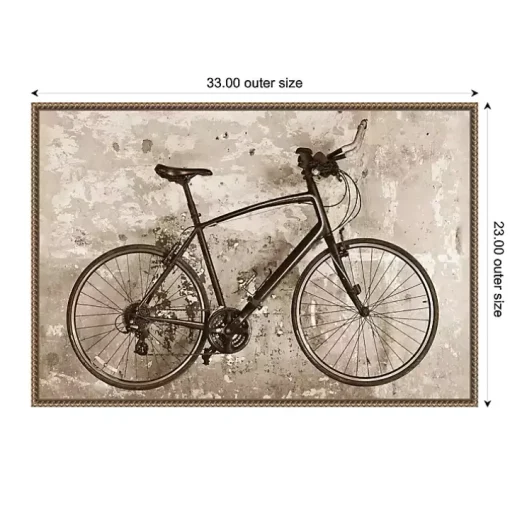 Black Bike Framed Canvas Art Print
