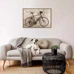 Black Bike Framed Canvas Art Print