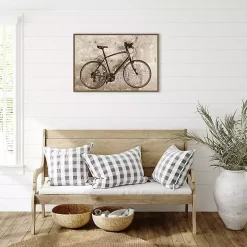 Black Bike Framed Canvas Art Print