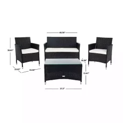 Black Box Wicker 4-pc. Outdoor Living Set