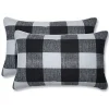 Black Buffalo Check Lumbar Pillows, Set of 2