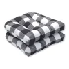 Black Buffalo Check Wicker Seat Cushions, Set of 2