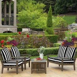 Black Cabana 2-pc. Outdoor Deep Seat Cushion
