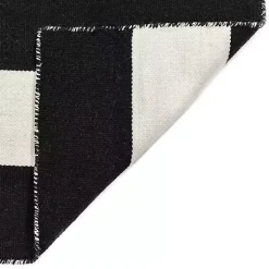 Black Cabana Stripe Indoor/Outdoor Area Rug, 8x11