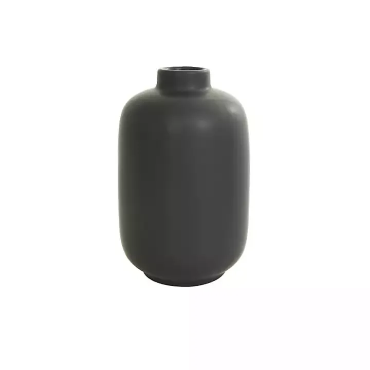 Black Ceramic Contemporary Vases, Set of 3