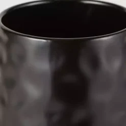 Black Dimpled Bamboo Canisters, Set of 2