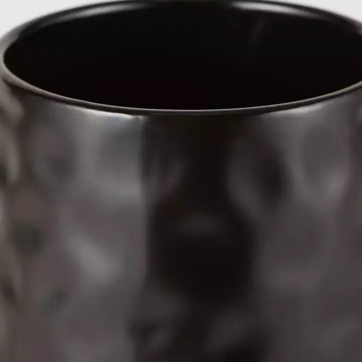 Black Dimpled Bamboo Canisters, Set of 2