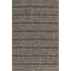 Black Eyelet Pattern Outdoor Area Rug, 5x7