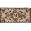 Black Fleur De Lis Monogram M Doormat