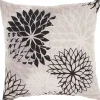 Black Floral Chevron Outdoor Throw Pillow