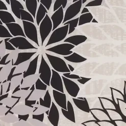 Black Floral Chevron Outdoor Throw Pillow