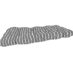 Black French Edge Outdoor Wicker Settee Cushion