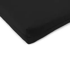 Black French Edge Outdoor Chair Cushions, Set of 2