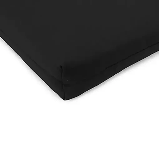 Black French Edge Outdoor Chair Cushions, Set of 2