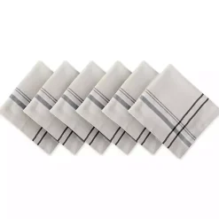 Black French Stripe Napkins, Set of 6