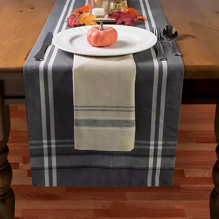 Black French Stripe Napkins, Set of 6