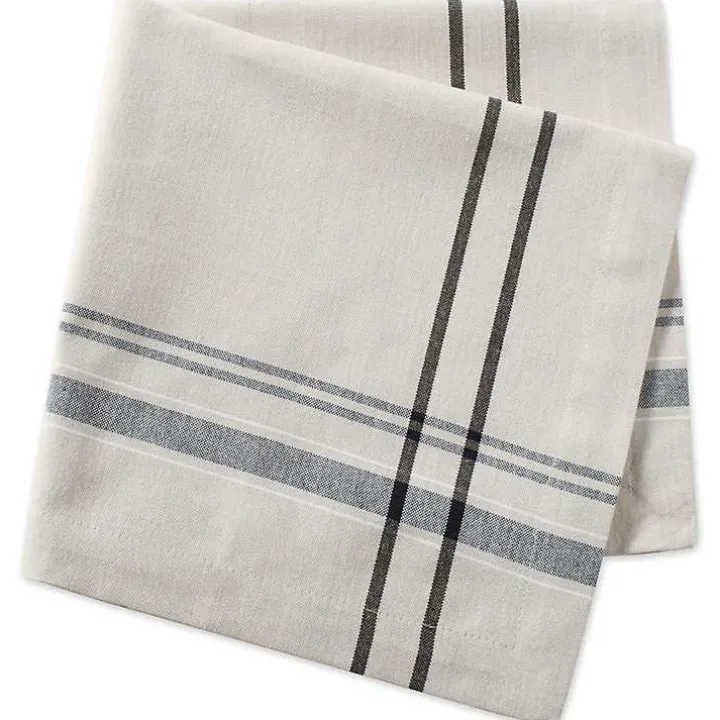 Black French Stripe Napkins, Set of 6