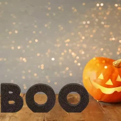 Black Glitter Boo Tabletop Blocks, Set of 3