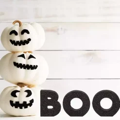 Black Glitter Boo Tabletop Blocks, Set of 3
