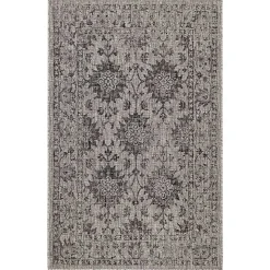 Black Harris Botanical Outdoor Rug, 7x9