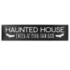 Black Haunted House Halloween Wall Plaque