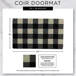 Black Hello Welcome Doormat