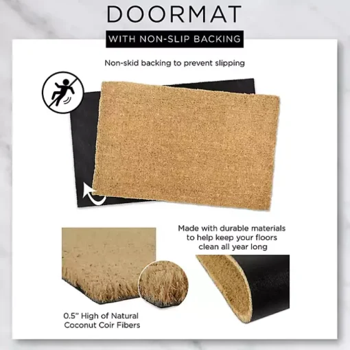 Black Hello Welcome Doormat