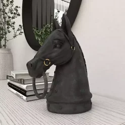 Black Horse Head Statue, 12 in.