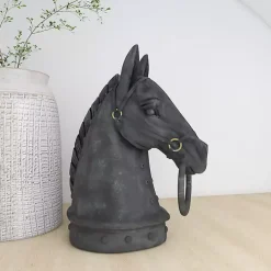 Black Horse Head Statue, 12 in.