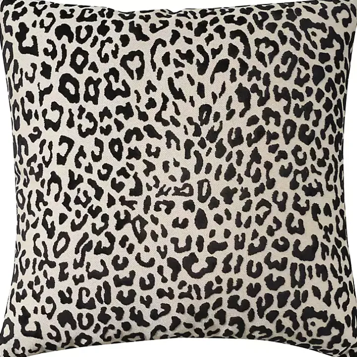 Black Leopard Jacquard Pillow